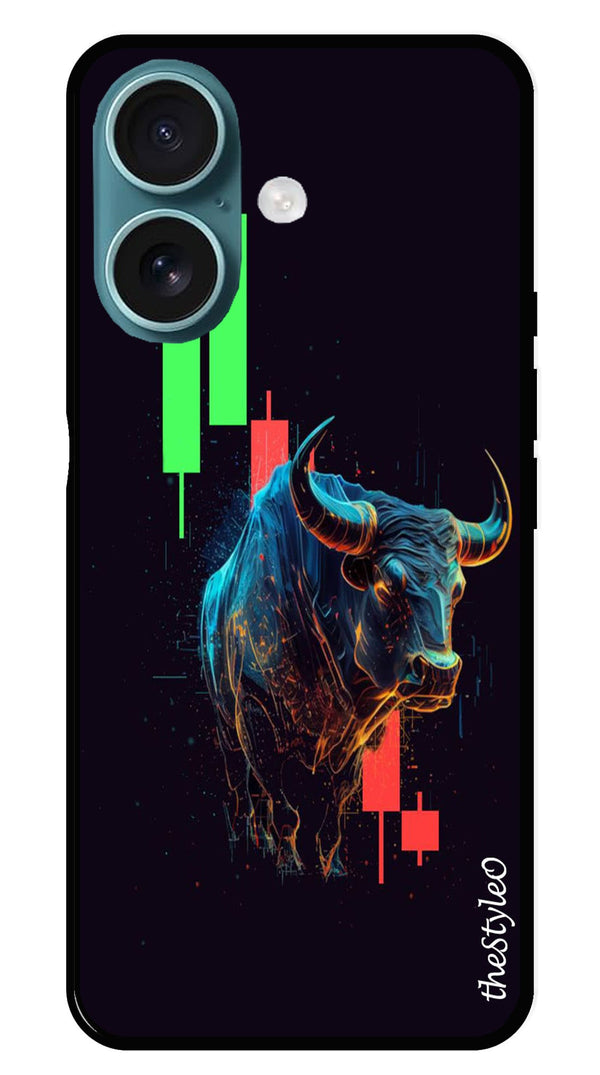 Stock Market Metal Mobile Case for iPhone 16 (Design No -77)