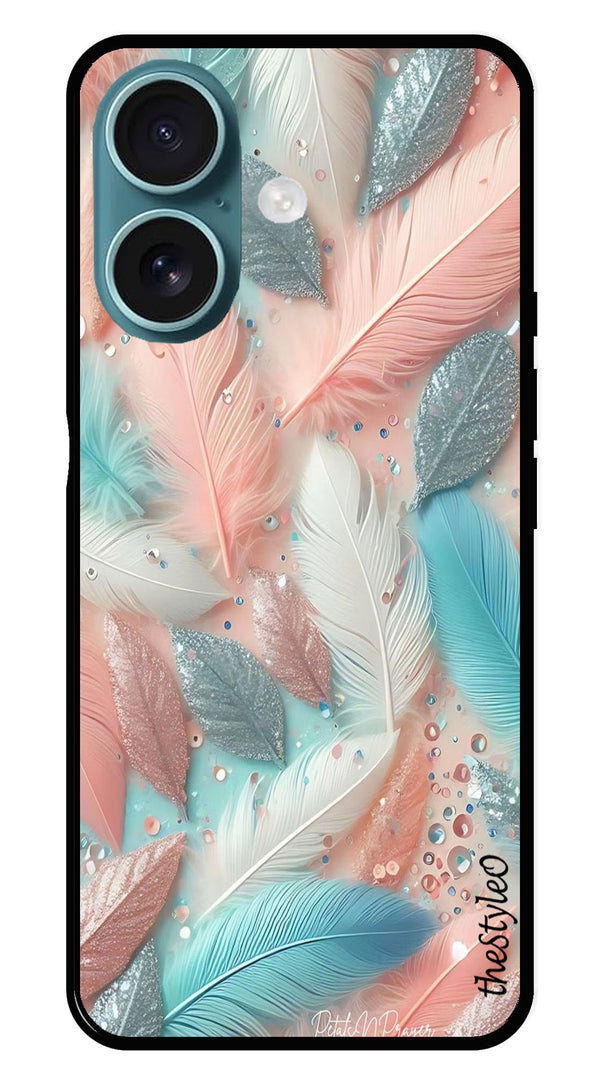 Feather Metal Mobile Case for iPhone 16 (Design No -84)
