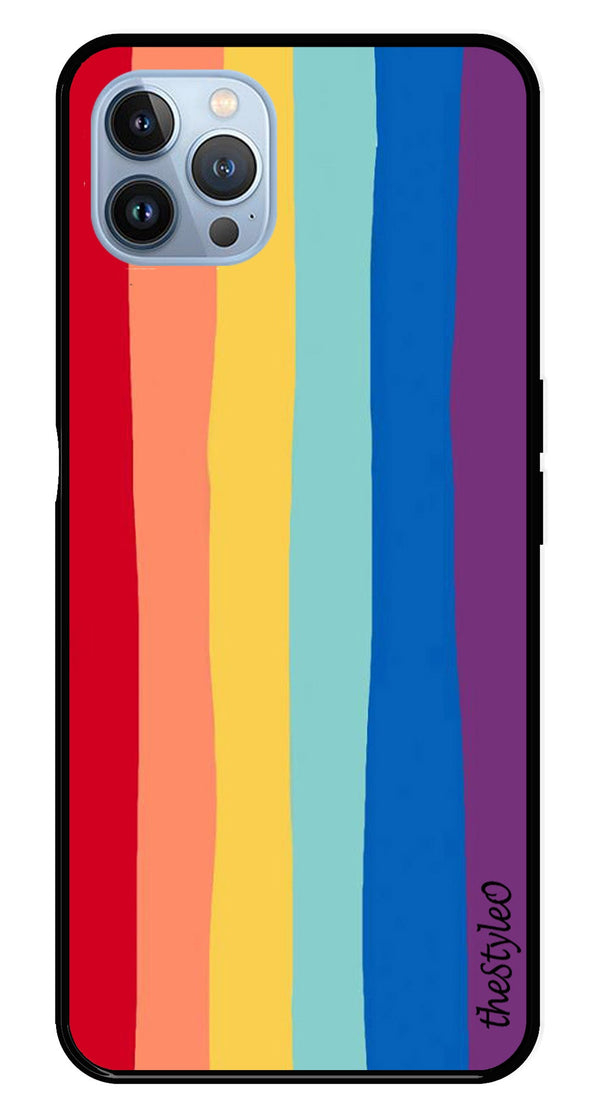 Rainbow MultiColor Metal Mobile Case for iPhone 16 Pro (Design No -03)