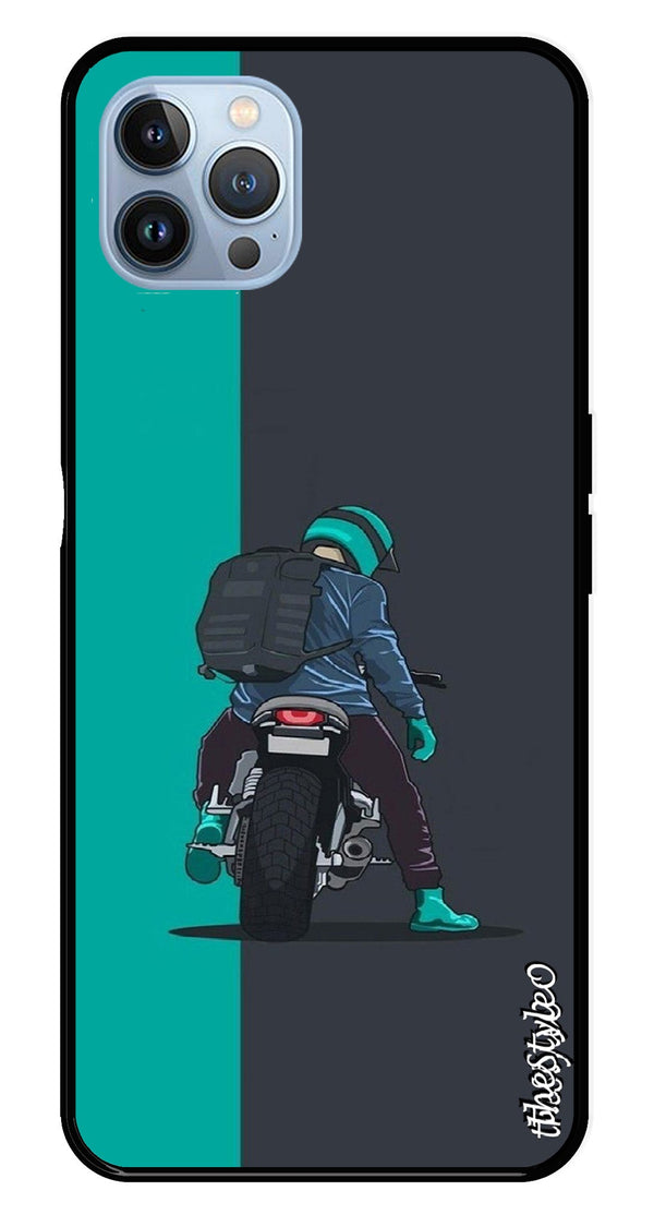 Bike Lover Metal Mobile Case for iPhone 16 Pro Max (Design No -05)