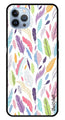 Colorful Feathers Metal Mobile Case for iPhone 16 Pro (Design No -06)