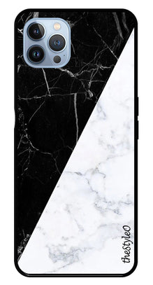 Black White Marble Design Metal Mobile Case for iPhone 16 Pro Max