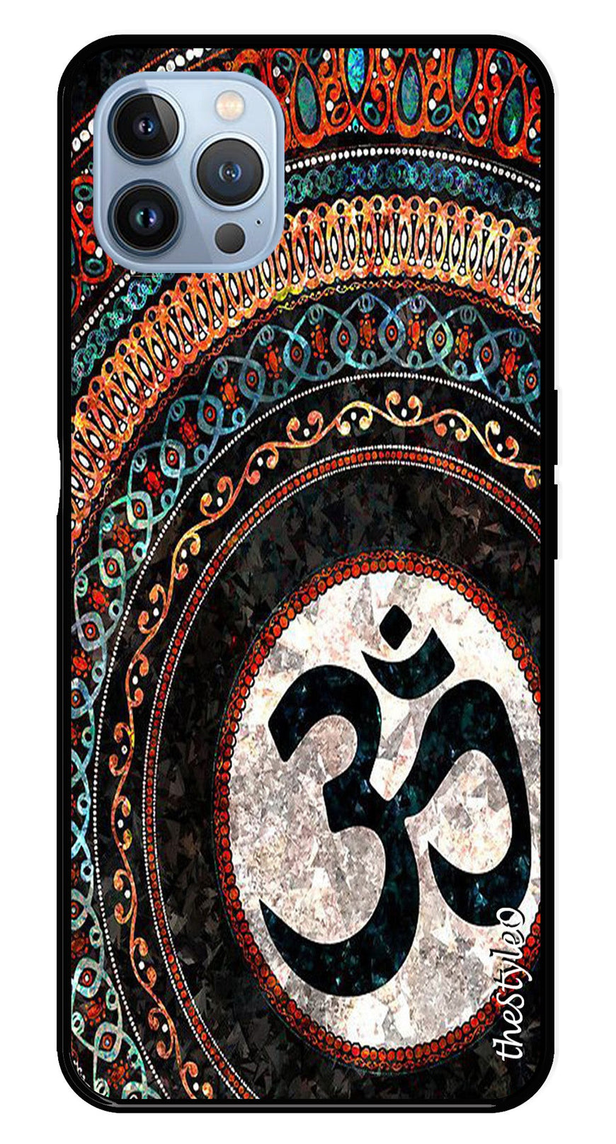 Leafs Design Metal Mobile Case for iPhone 16 Pro (Design No -14)