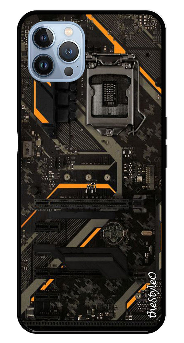 Circuit Design Metal Mobile Case for iPhone 16 Pro Max (Design No -63)