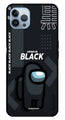 Among us Black Metal Mobile Case for iPhone 16 Pro (Design No -67)