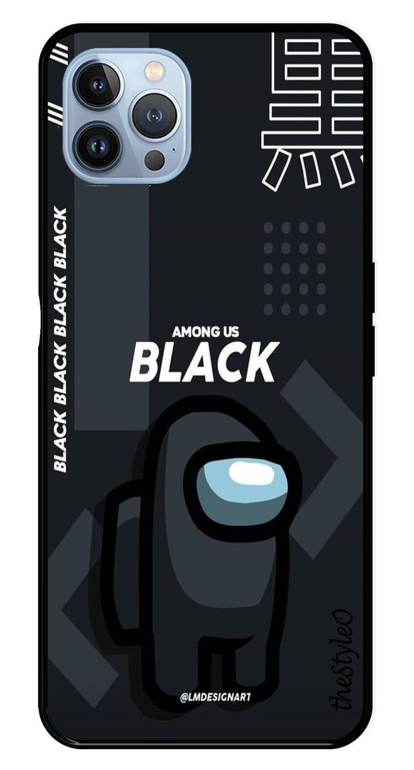 Among us Black Metal Mobile Case for iPhone 16 Pro Max (Design No -67)