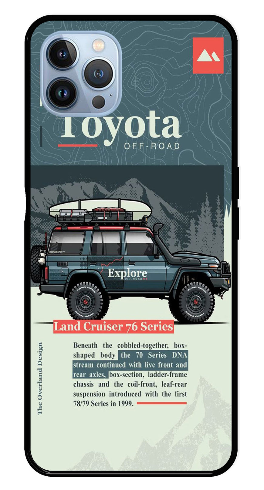 Land Cruiser Metal Mobile Case for iPhone 16 Pro Max (Design No -78)