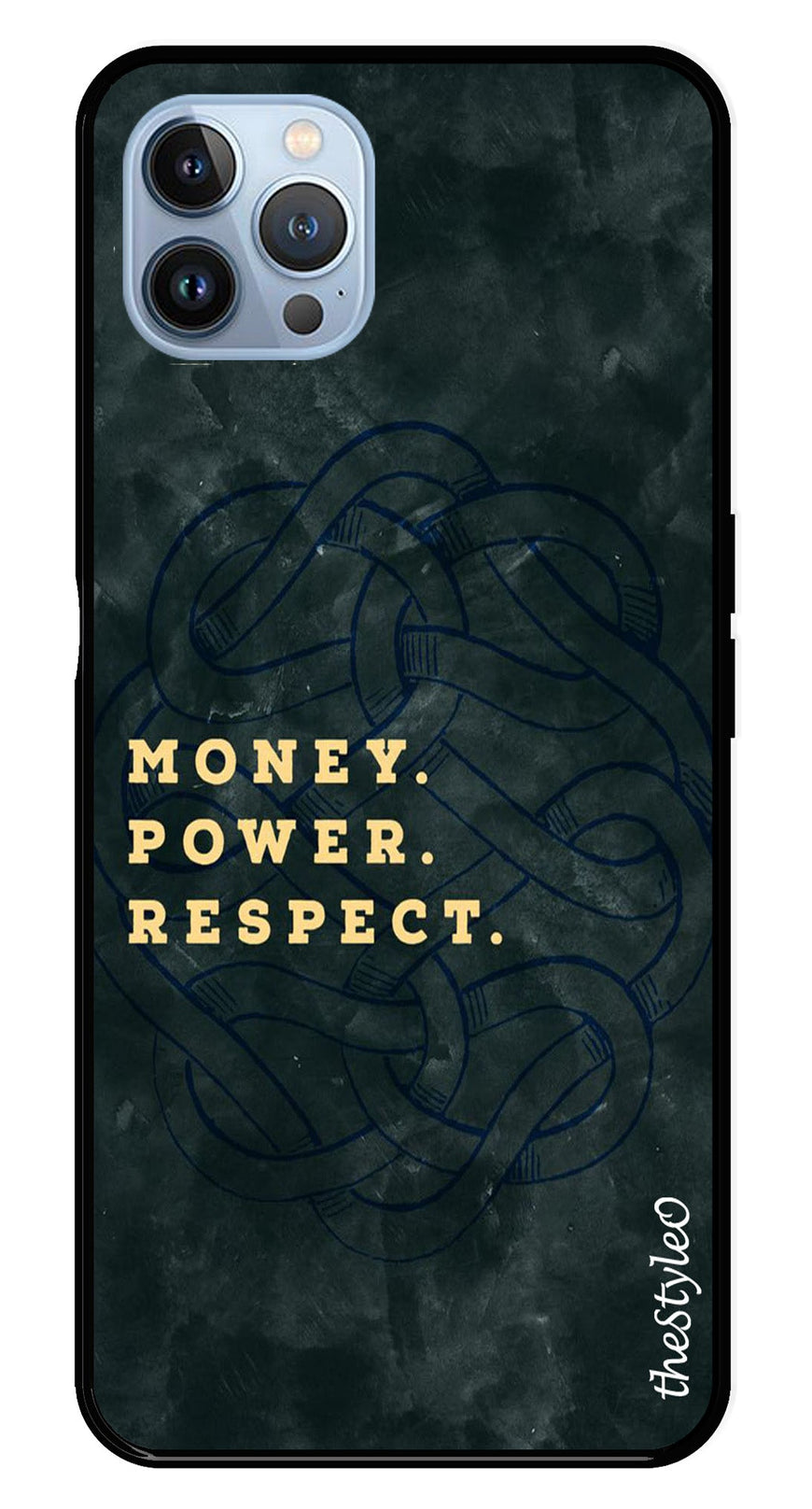 Money Power Respect Metal Mobile Case for iPhone 16 Pro (Design No -79)