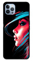 Elegant Woman Metal Mobile Case for iPhone 16 Pro (Design No -86)