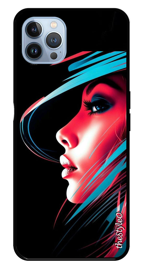 Elegant Woman Metal Mobile Case for iPhone 16 Pro Max (Design No -86)