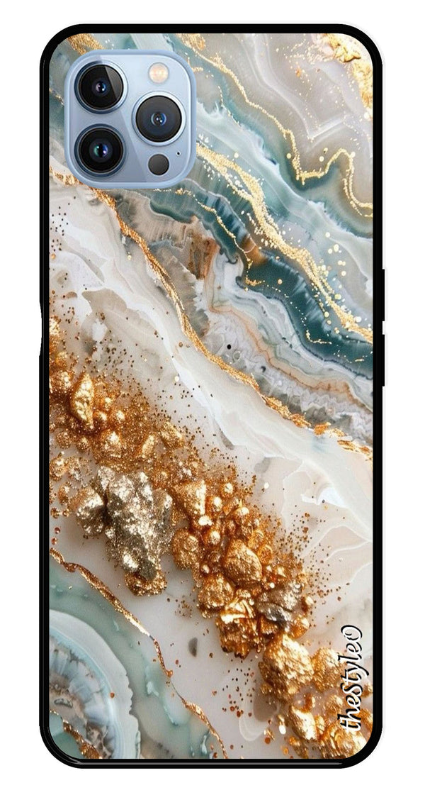 Marble Design Metal Mobile Case for iPhone 16 Pro (Design No -92)