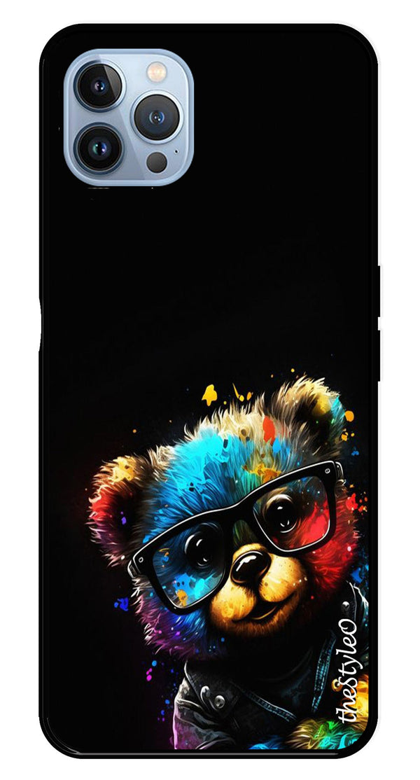 Teddy Bear Metal Mobile Case for iPhone 16 Pro (Design No -94)