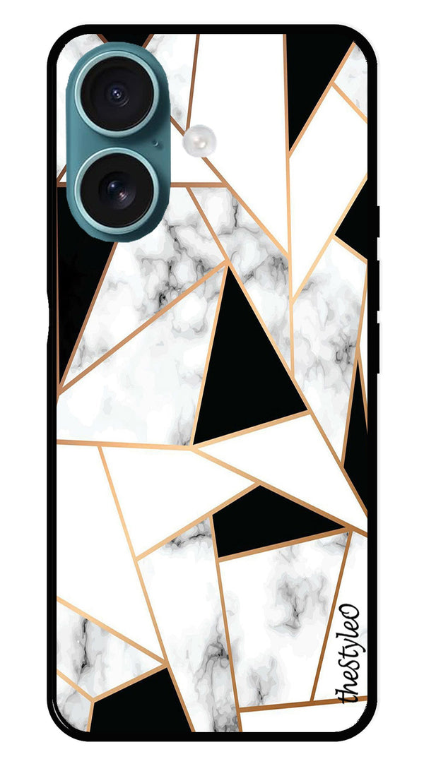 Marble Design2 Metal Mobile Case for iPhone 16 Plus (Design No -08)