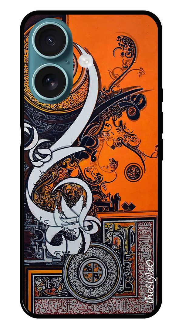 Oum Design Metal Mobile Case for iPhone 16 Plus (Design No -15)