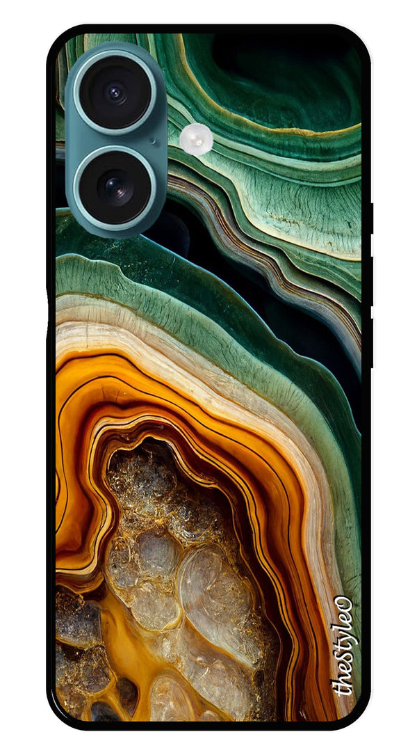 Be Happy Metal Mobile Case for iPhone 16 Plus (Design No -27)