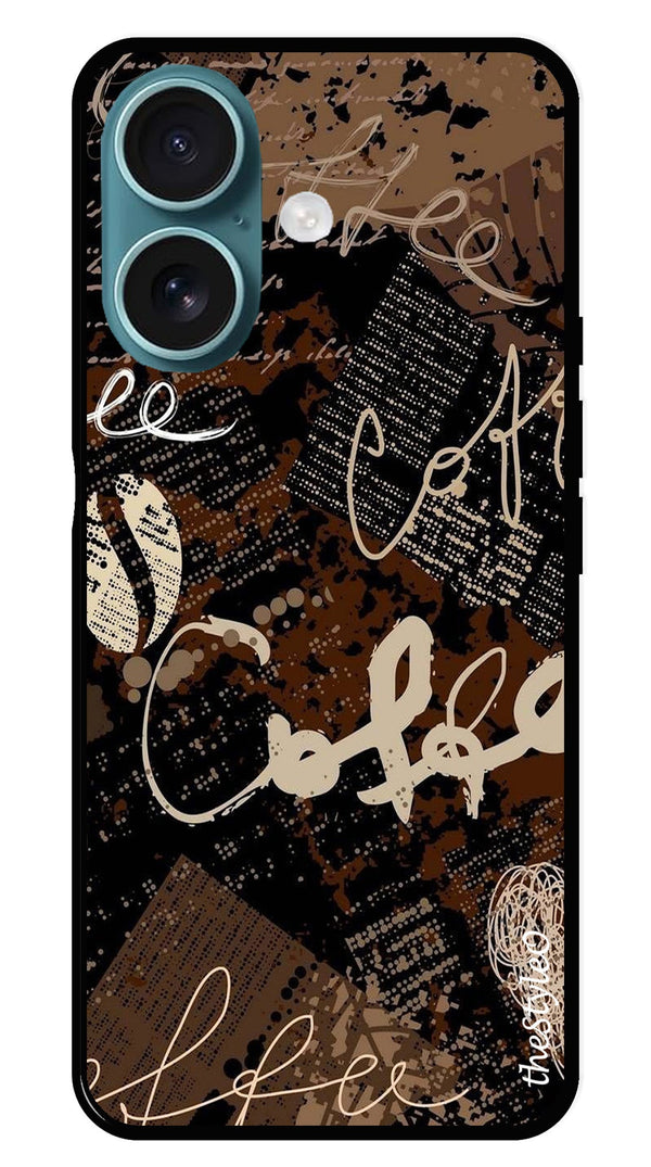 Marble Pattern Metal Mobile Case for iPhone 16 Plus (Design No -36)