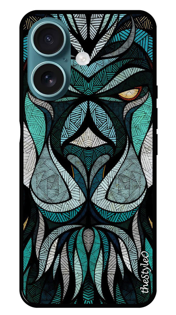 Muted Rainbow Metal Mobile Case for iPhone 16 Plus (Design No -39)
