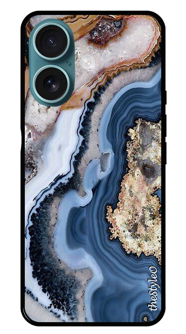 Floral Pattern Metal Mobile Case for iPhone 16 Plus (Design No -52)