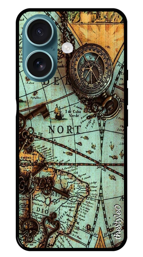 Marble Design Metal Mobile Case for iPhone 16 Plus (Design No -53)