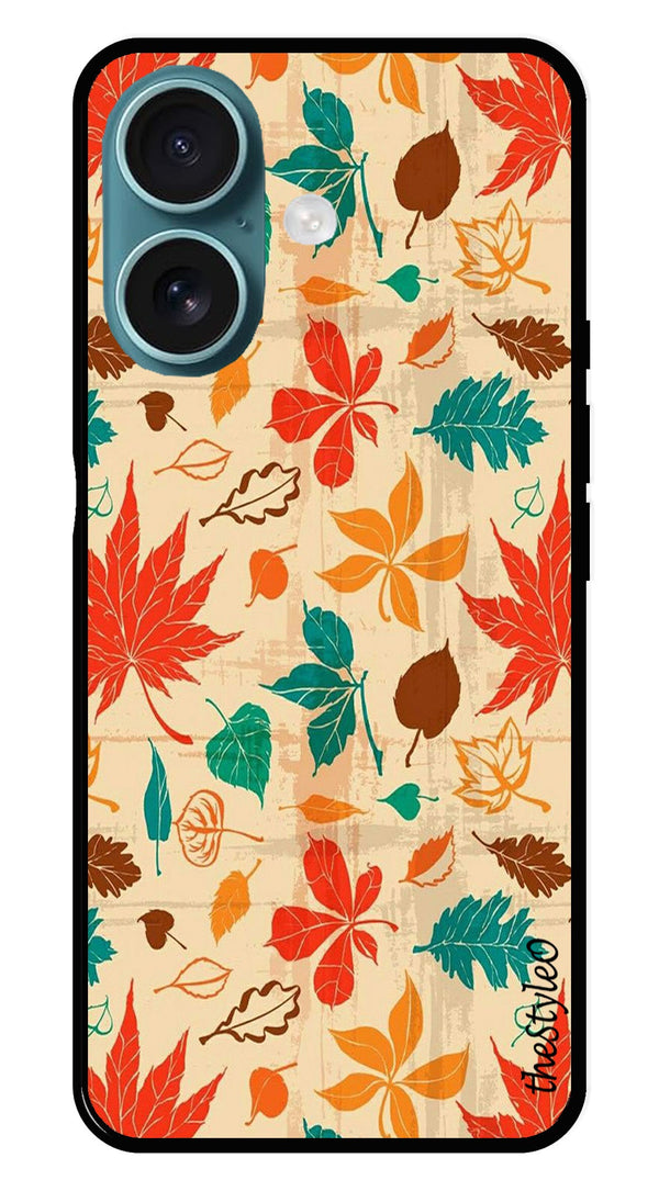 Autumn leaves Metal Mobile Case for iPhone 16 Plus (Design No -55)