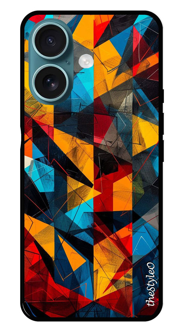 Abstract Art Metal Mobile Case for iPhone 16 Plus (Design No -57)