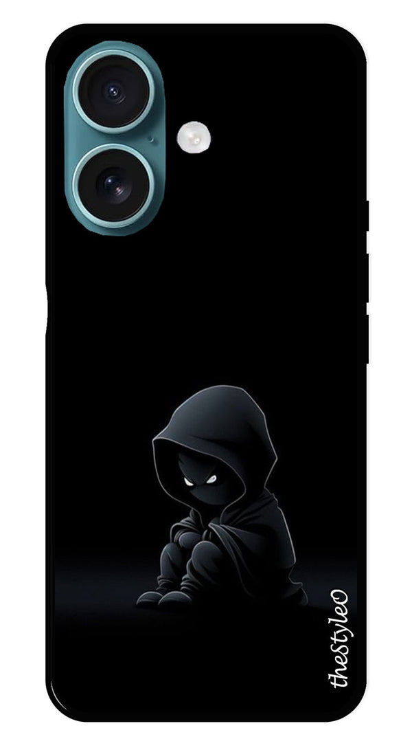 Kid Cartoon Metal Mobile Case for iPhone 16 Plus (Design No -60)