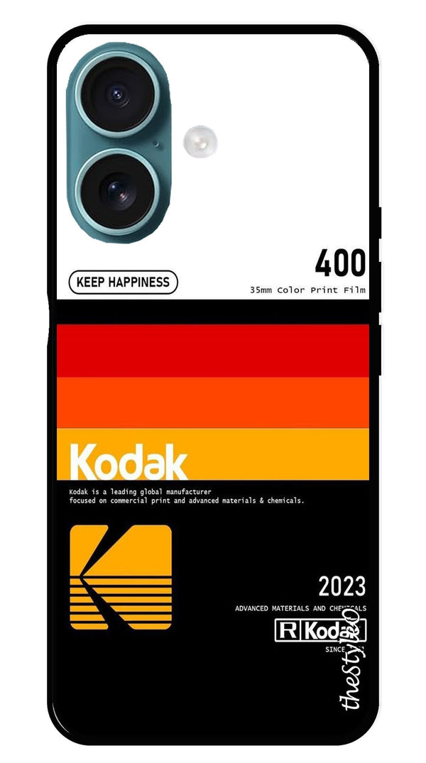 Kodak Design Metal Mobile Case for iPhone 16 Plus (Design No -65)