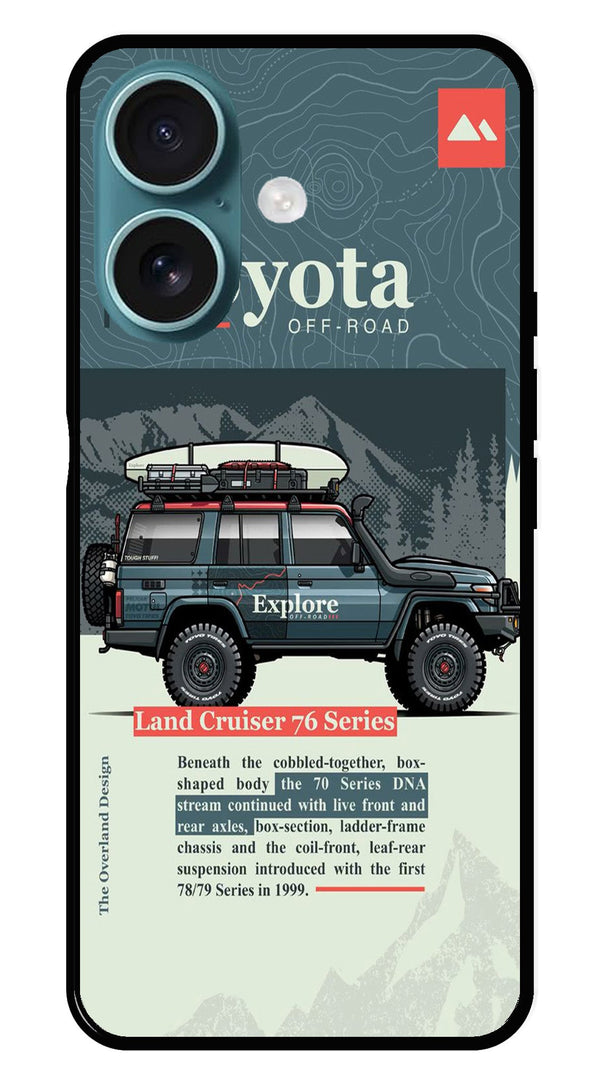 Land Cruiser Metal Mobile Case for iPhone 16 Plus (Design No -78)