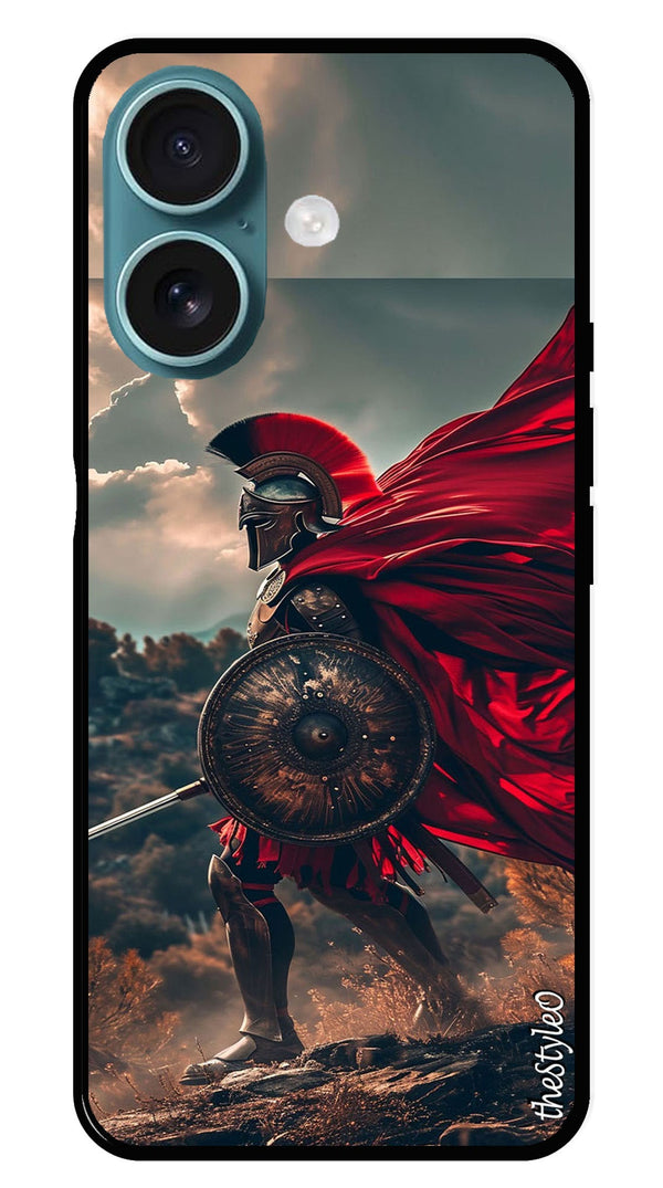 Spartan Fighter Metal Mobile Case for iPhone 16 Plus (Design No -89)