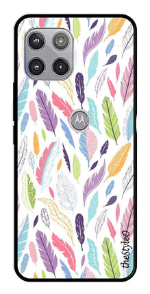 Colorful Feathers Metal Mobile Case for Moto G 5G