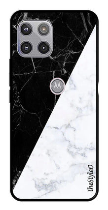 Black White Marble Design Metal Mobile Case for Moto G 5G
