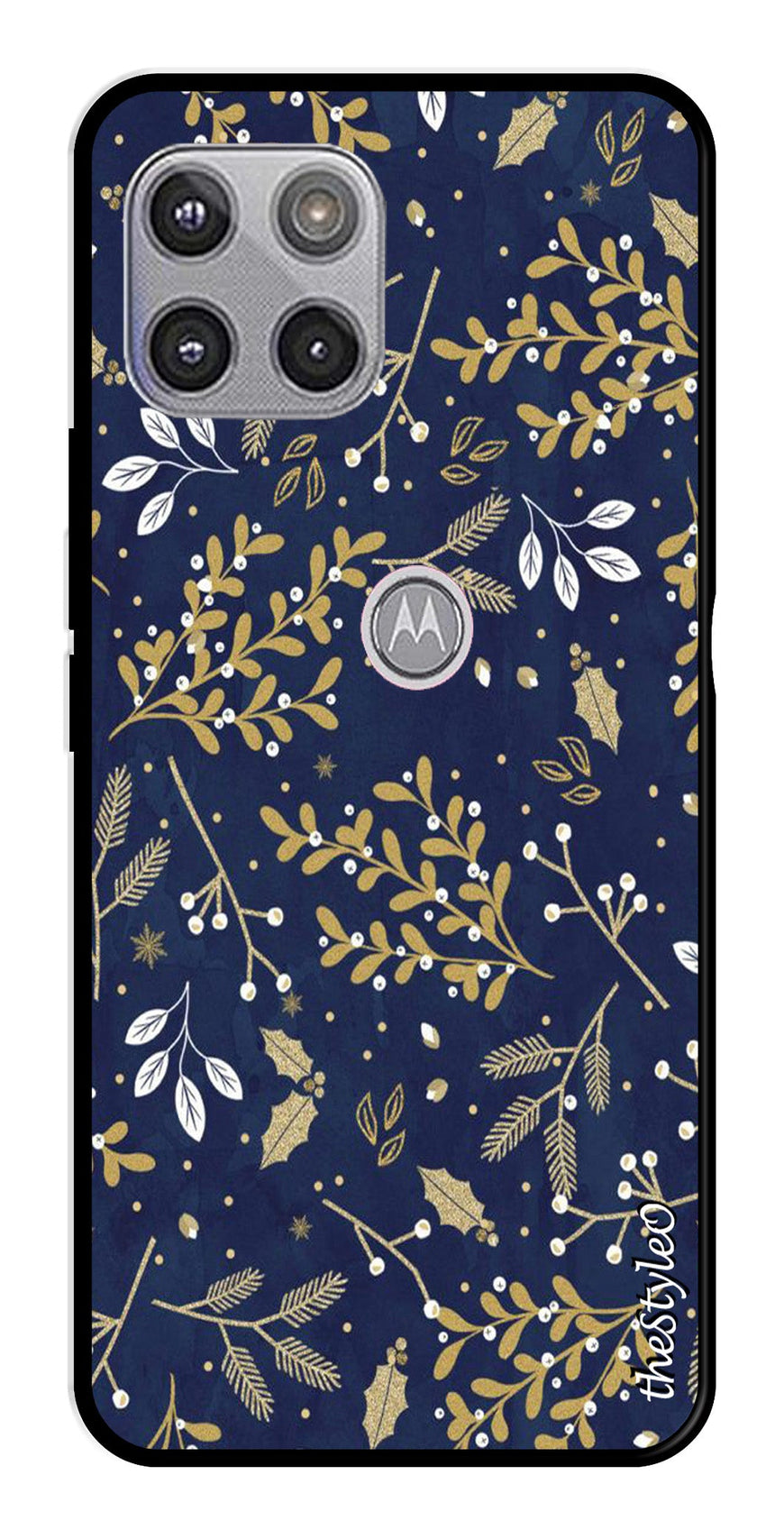 Leaves Design Metal Mobile Case for Moto G 5G (Design No -51)