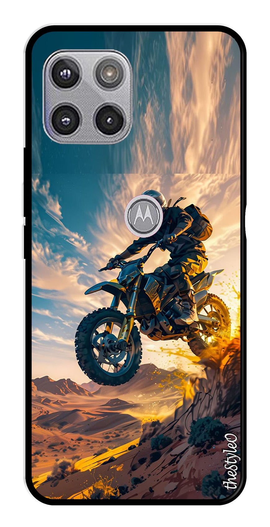 Bike Rider Metal Mobile Case for Moto G 5G (Design No -59)