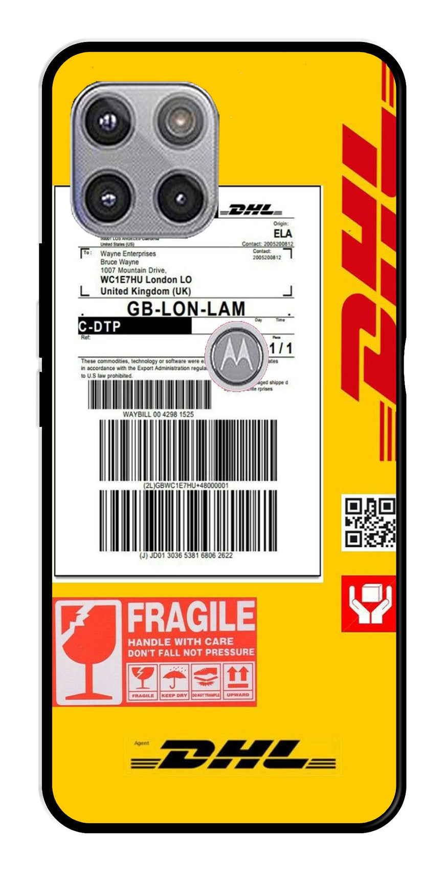 DHL Label Metal Mobile Case for Moto G 5G (Design No -61)