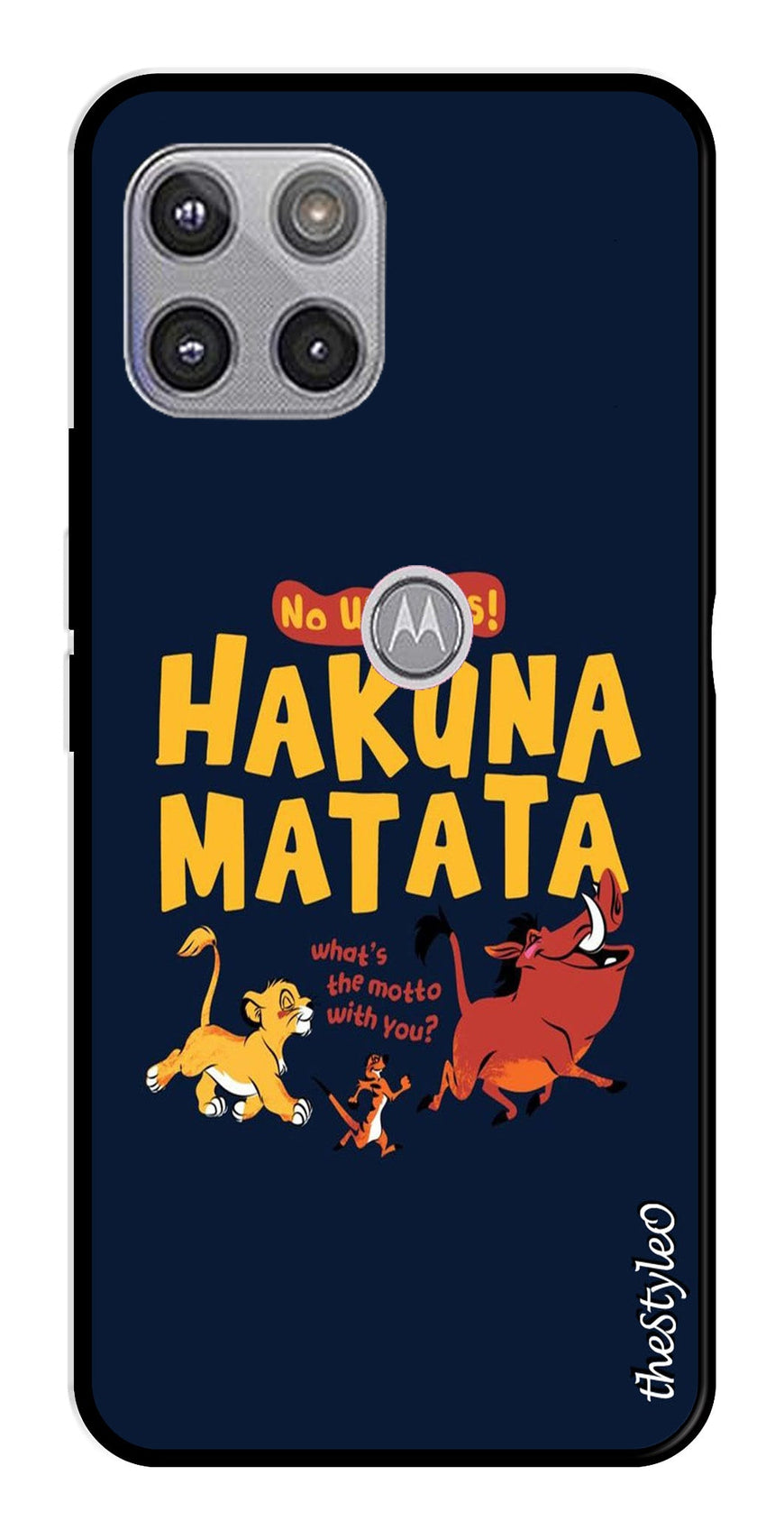 Hakuna Matata Metal Mobile Case for Moto G 5G (Design No -62)