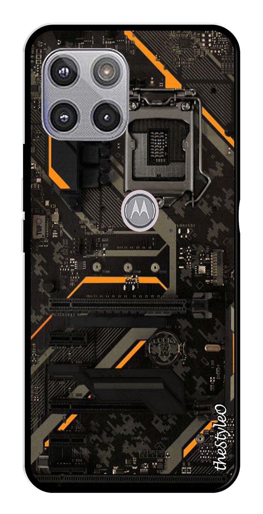 Circuit Design Metal Mobile Case for Moto G 5G (Design No -63)