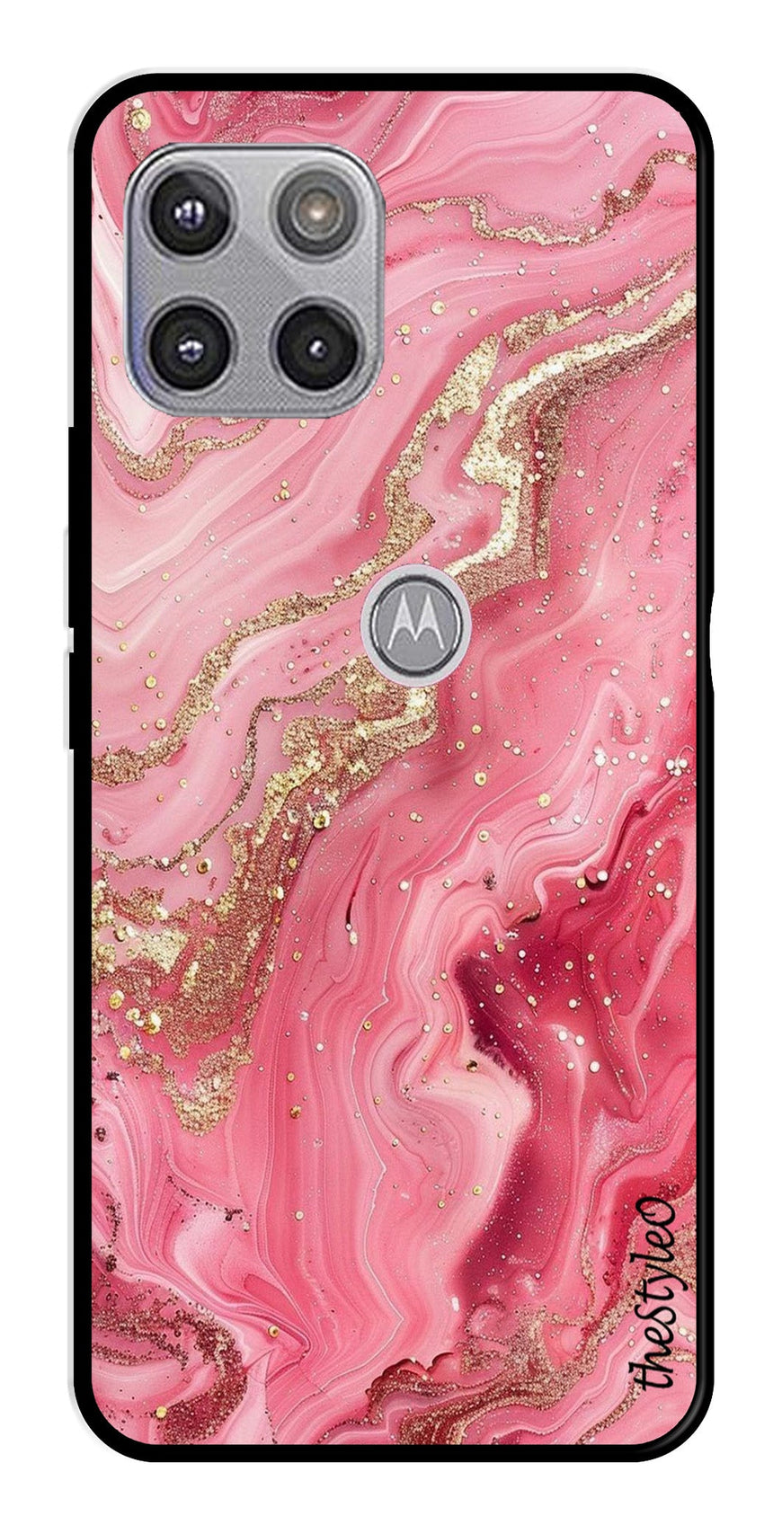 Pink Marble Metal Mobile Case for Moto G 5G (Design No -66)