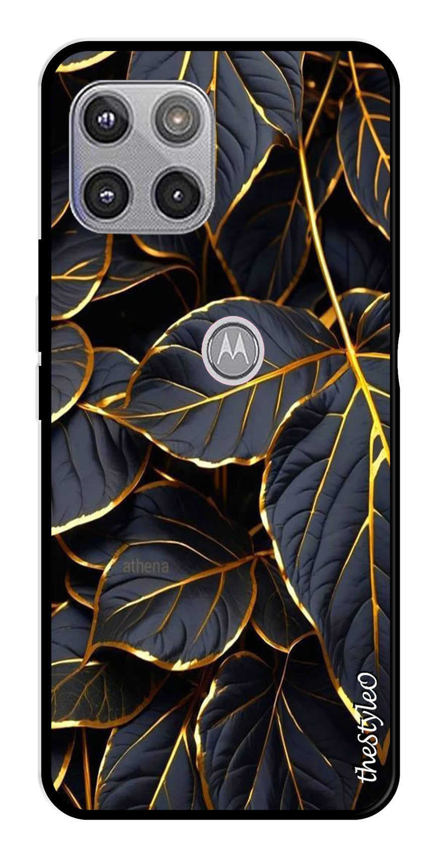 Gold Leaf Metal Mobile Case for Moto G 5G (Design No -73)