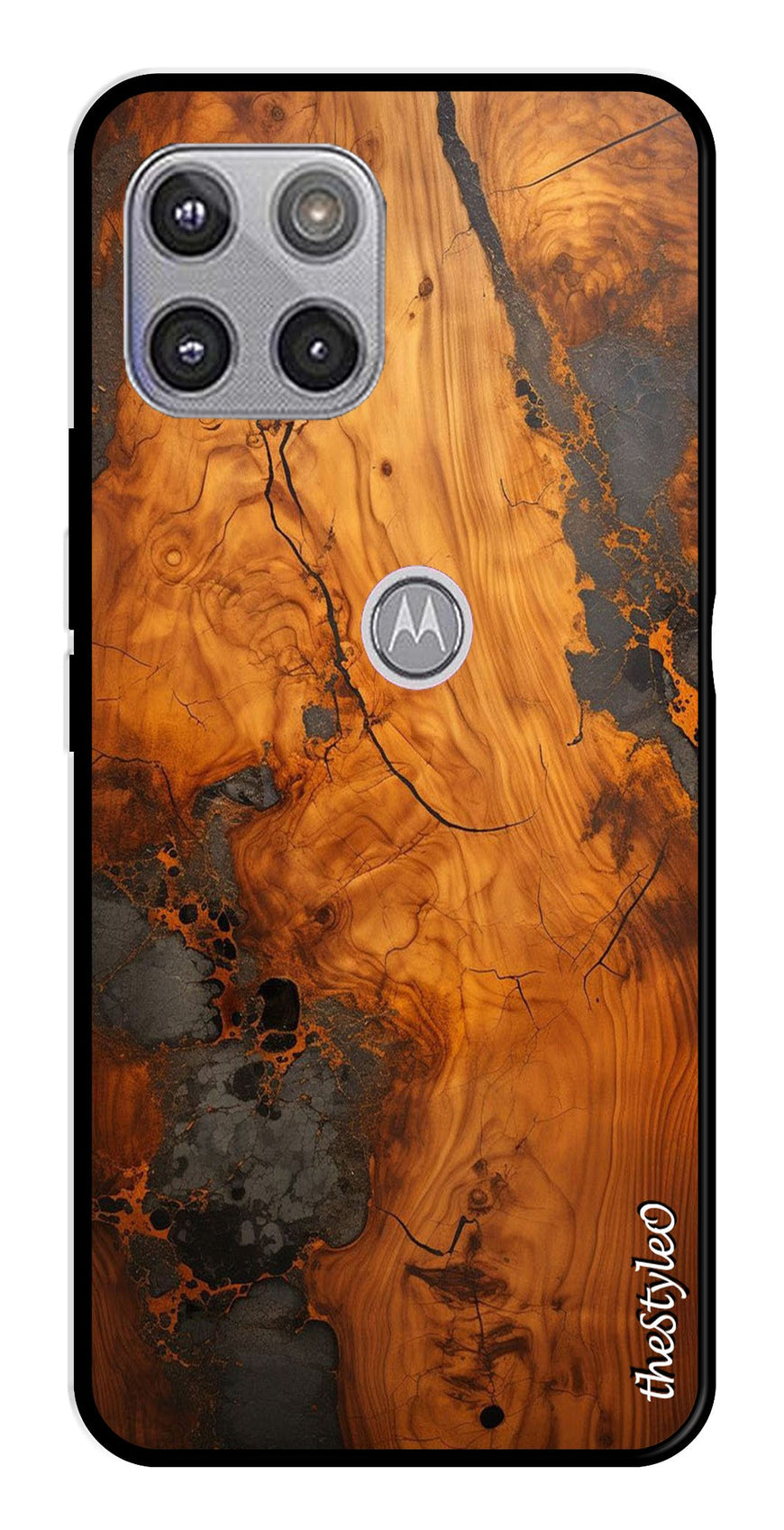 Wooden Design Metal Mobile Case for Moto G 5G (Design No -74)
