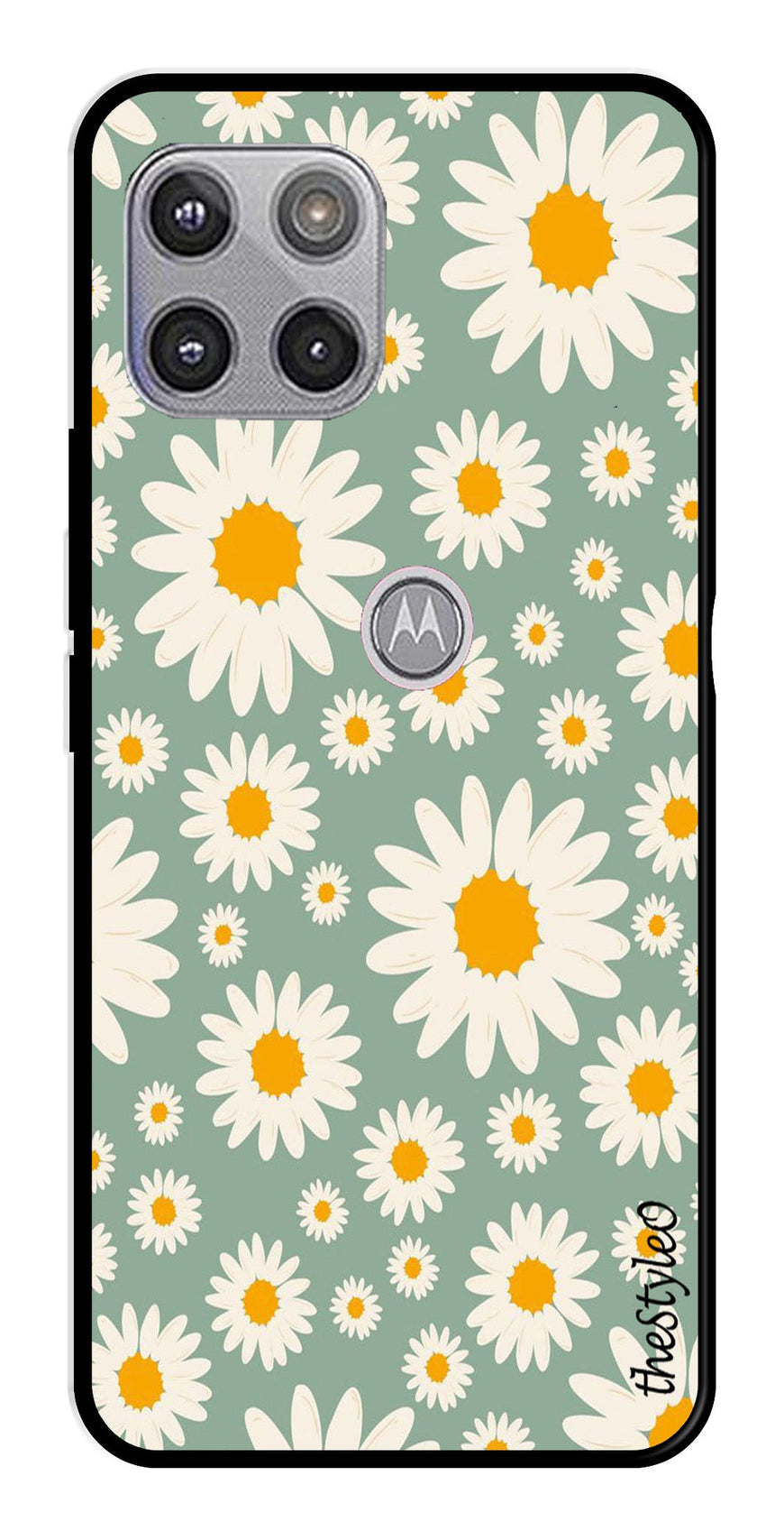 Floral Design Metal Mobile Case for Moto G 5G (Design No -87)