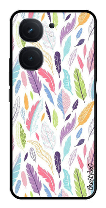 Colorful Feathers Metal Mobile Case for iQOO Neo 9 Pro 5G