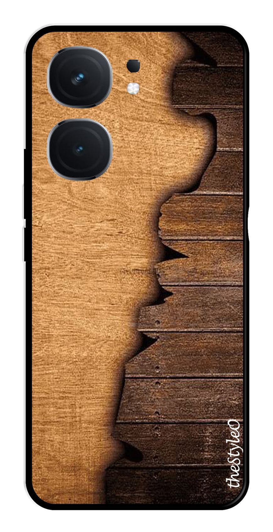 Wooden Design Metal Mobile Case for iQOO Neo 9 Pro 5G (Design No -13)