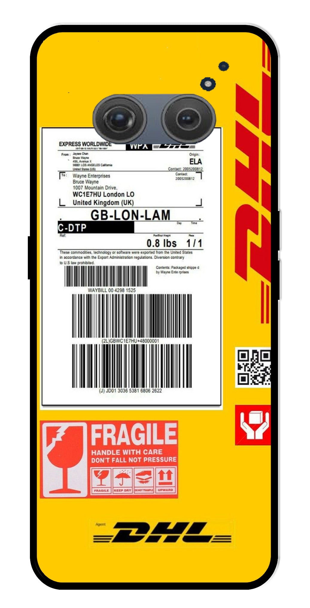 DHL Label Metal Mobile Case for Nothing Phone 2a (Design No -61)