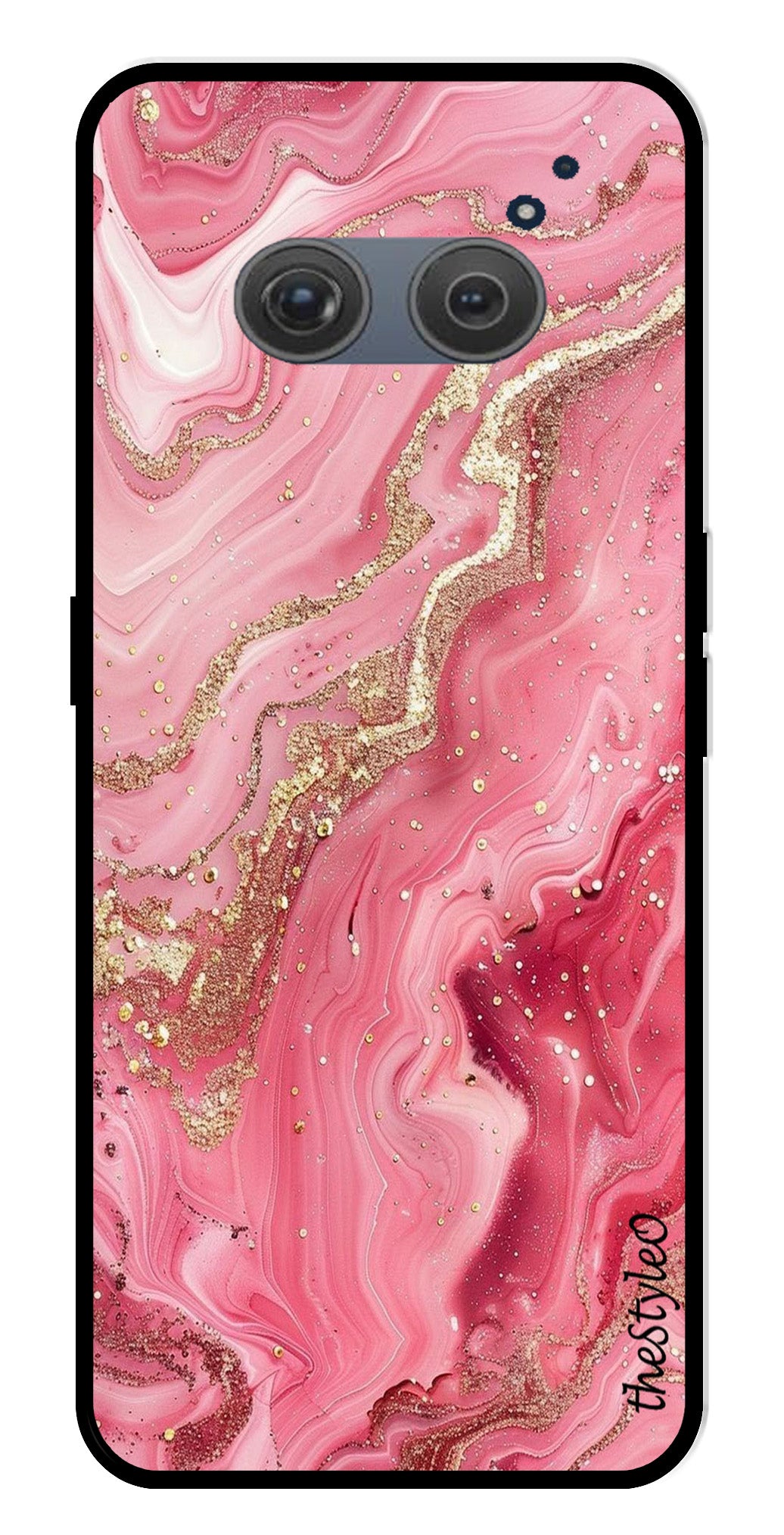 Pink Marble Metal Mobile Case for Nothing Phone 2a (Design No -66)
