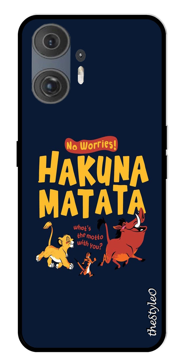 Hakuna Matata Metal Mobile Case for Nothing Phone 2 (Design No -62)