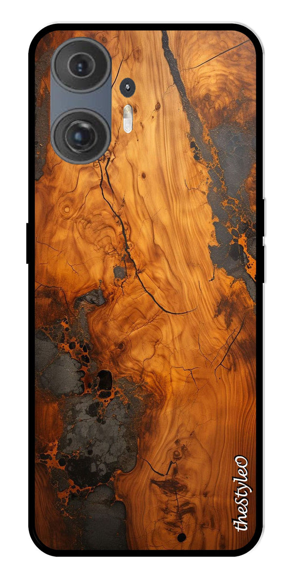 Wooden Design Metal Mobile Case for Nothing Phone 2 (Design No -74)