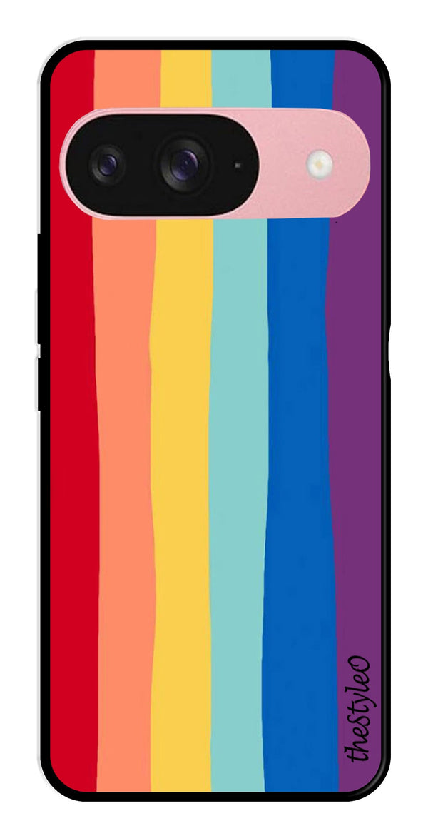 Rainbow MultiColor Metal Mobile Case for Google Pixal 9 (Design No -03)