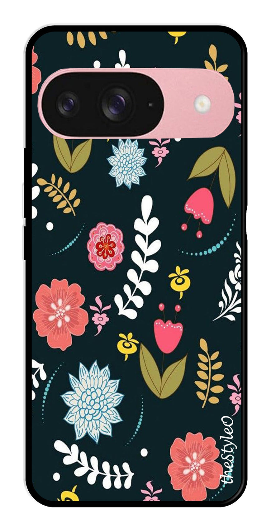Floral Pattern2 Metal Mobile Case for Google Pixal 9 (Design No -12)