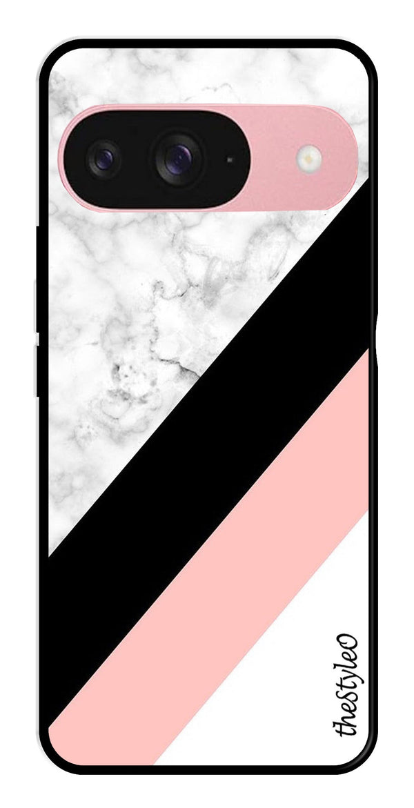 Pink Pattern Metal Mobile Case for Google Pixal 9 (Design No -23)