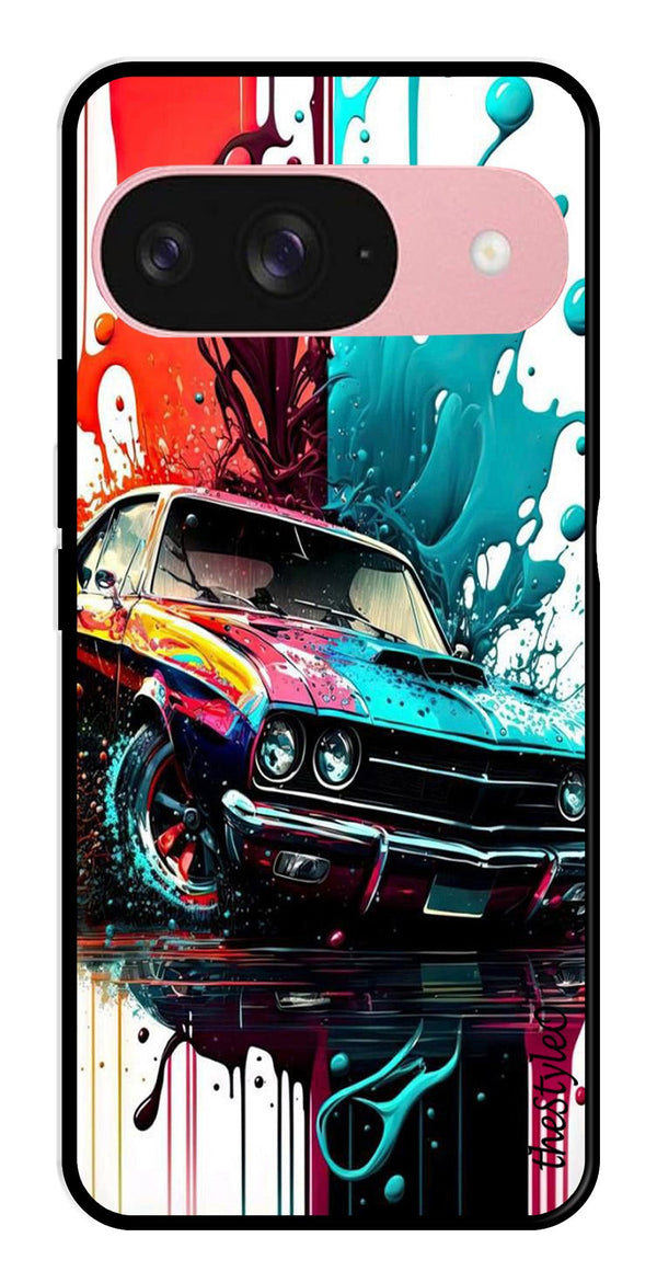 Marble Design Metal Mobile Case for Google Pixal 9 (Design No -28)